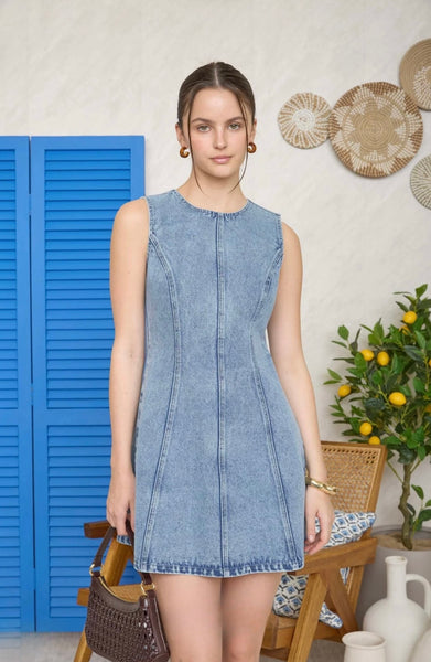 Denim Vestido Mini Sin Mangas