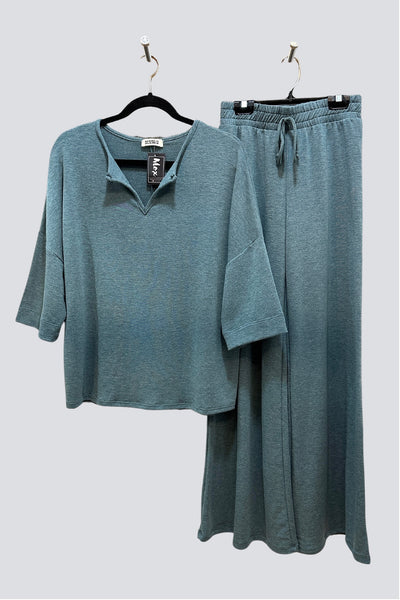 Super Soft Relaxed Fit 3/4 Sleeve Top + Pants Set