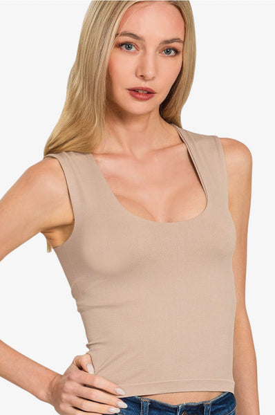 U-neck Seamless Tank Top