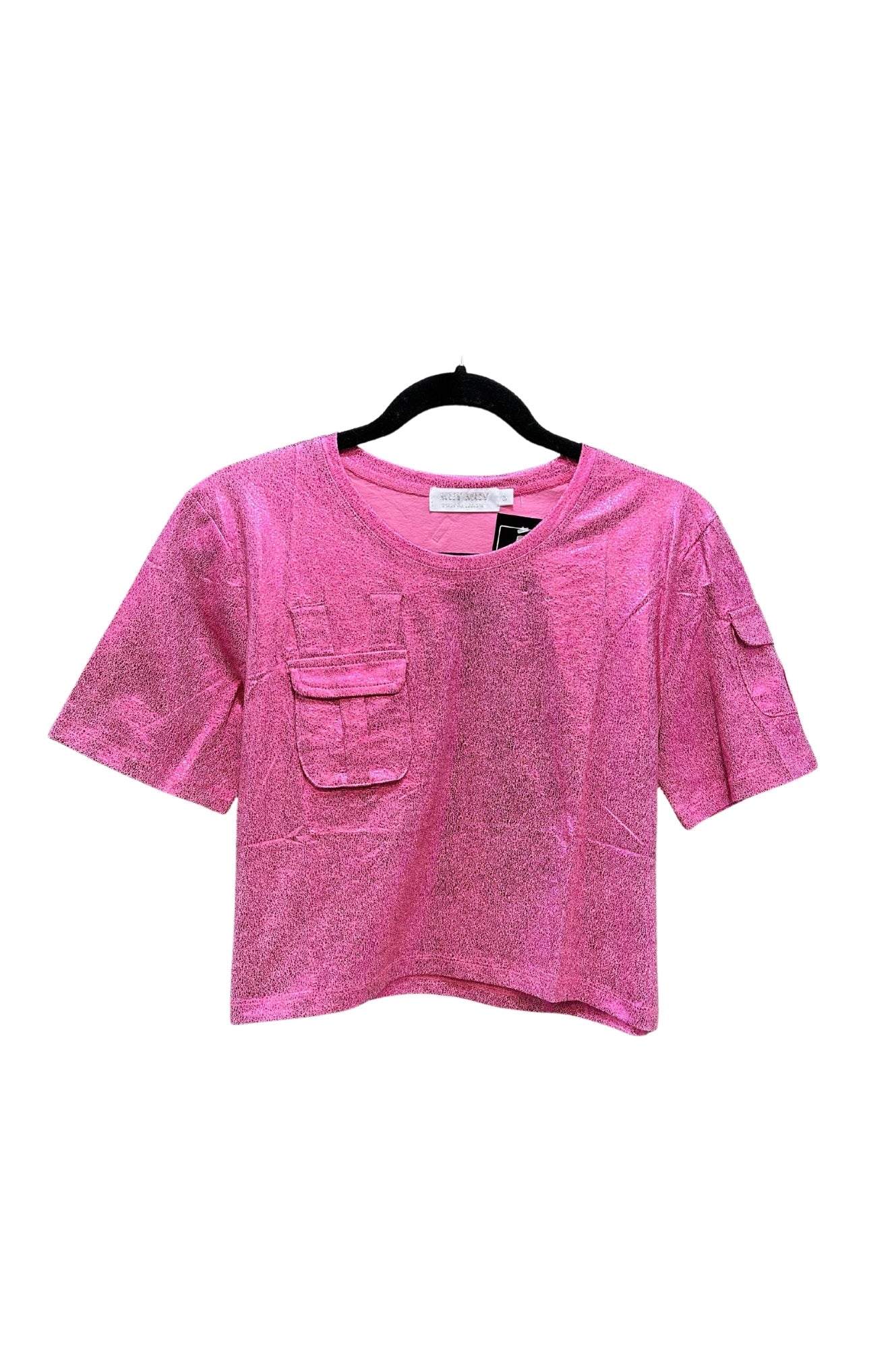 Metallic Cargo Crop T- Shirt