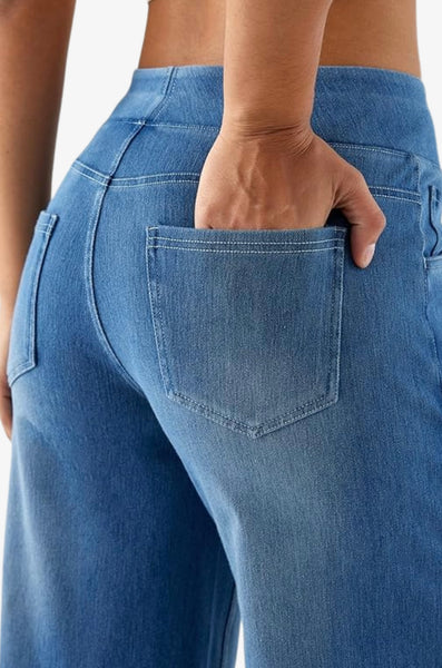 Ultra Soft Tencel Pull On Flare Wideleg Jeans