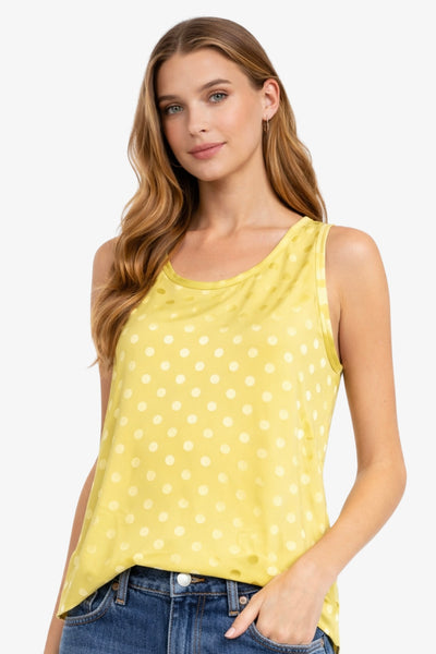 Satin Polka Dot Sleeveless Top