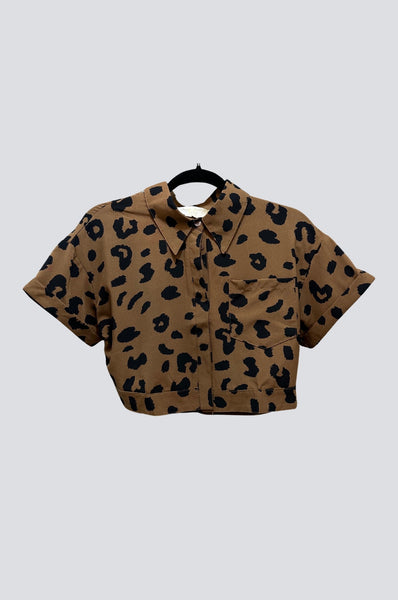 Leopard Print Short Sleeve Top