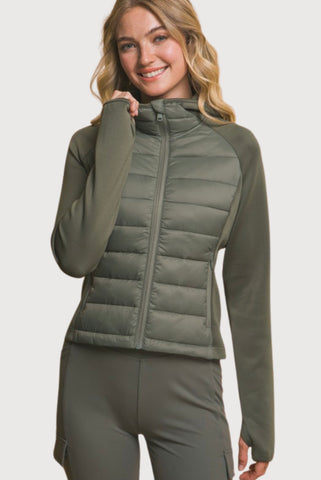 Scuba Padded Long Sleeve Thumb Hole Jacket