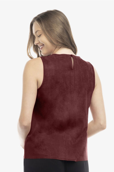 Suede Round Neck Tank Top