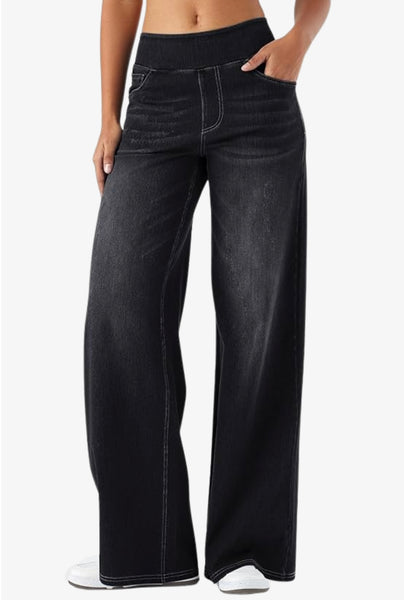 Ultra Soft Tencel Denim Pull On Wideleg Jeans