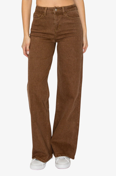 Stretch  Wide Leg Denim Jeans