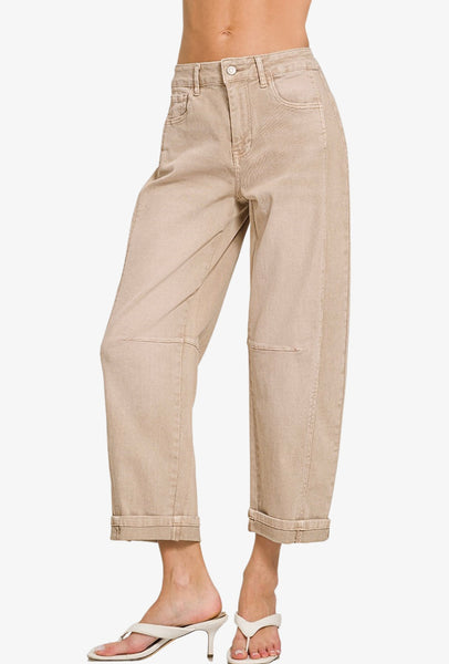Barrel-leg  Denim Pants
