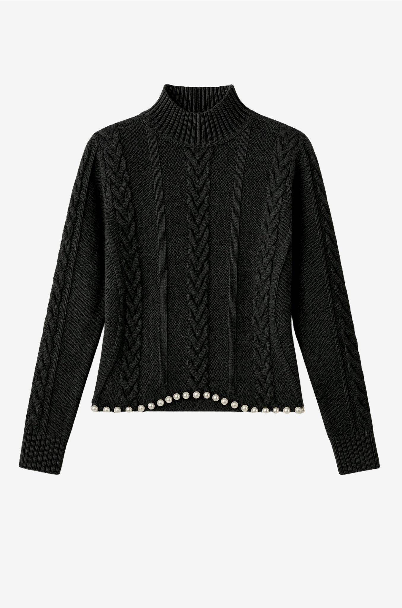 Metallic knit Studded Hem Chunky Sweater