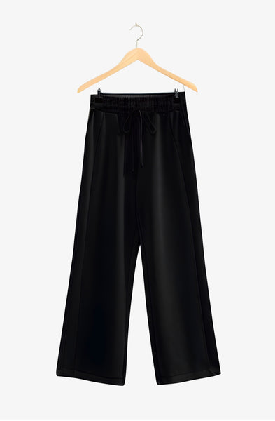 Soft Modal Scuba Mix Wide-leg Drawstring Pants