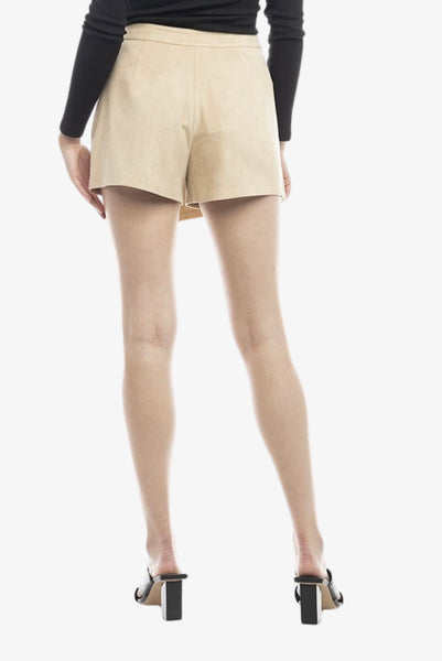 Suede Asymmetrical Overlap Skort