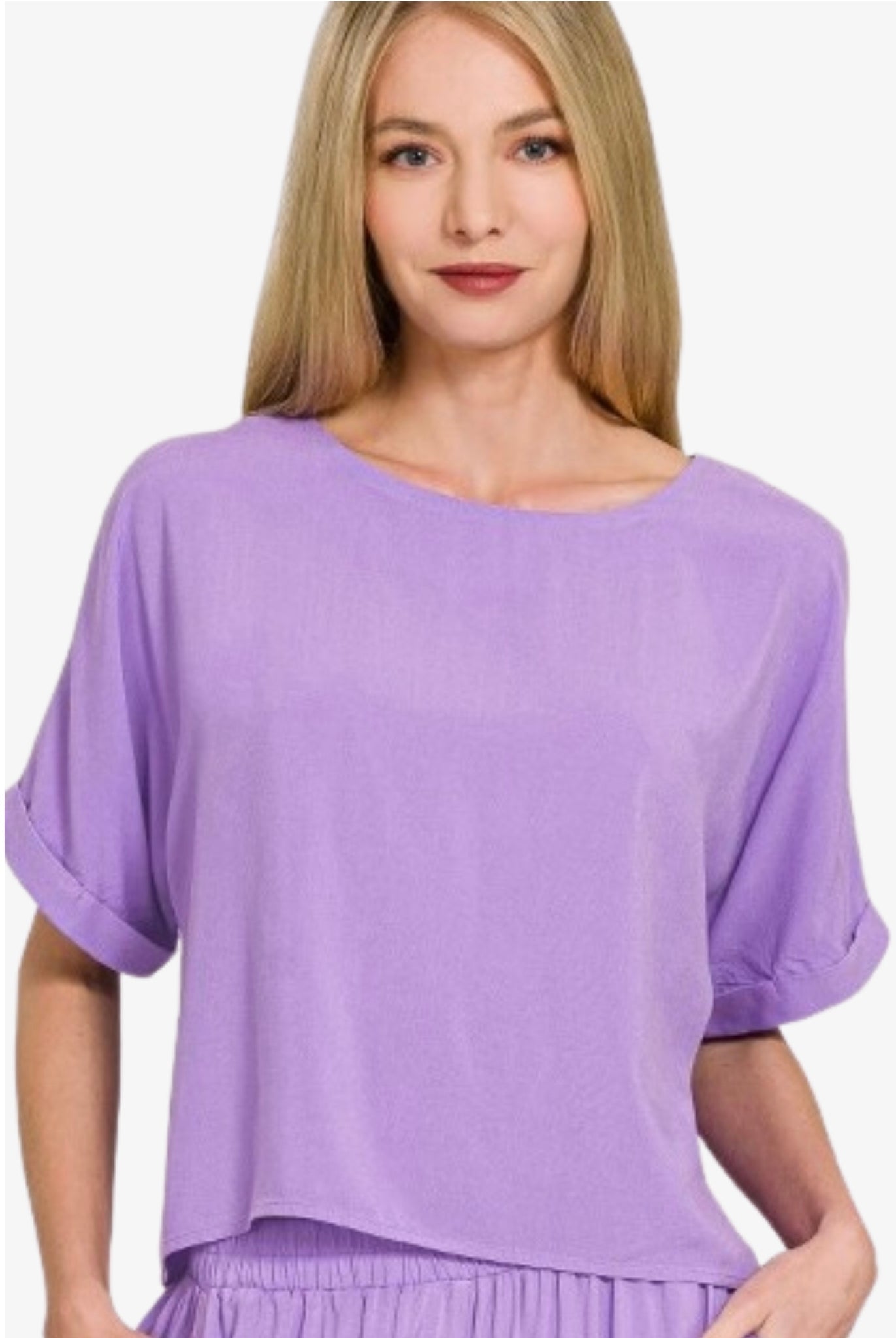 Rayon Boat Short Sleeve Top