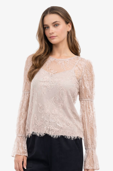 Puff Sleeves Lace Blouse