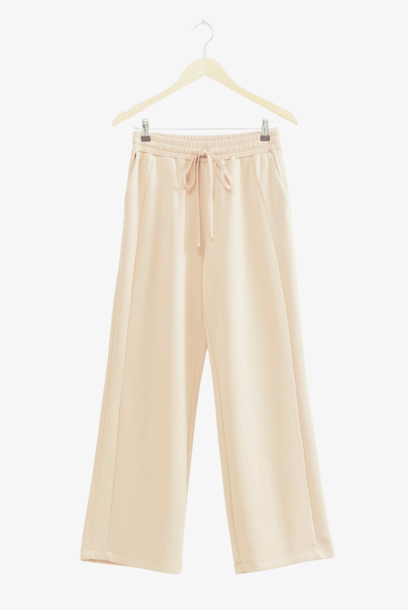 Soft Modal Scuba Mix Wide-leg Drawstring Pants