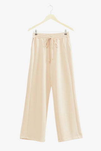 Soft Modal Scuba Mix Wide-leg Drawstring Pants