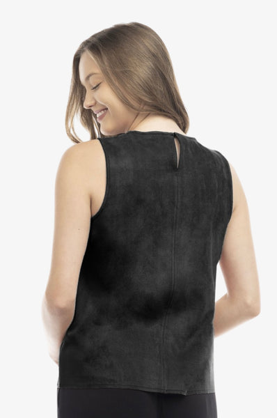 Suede Round Neck Tank Top