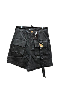 Cargo Faux Leather Shorts