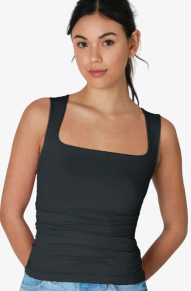 Seamless Double Layered Square Neck Tank Top