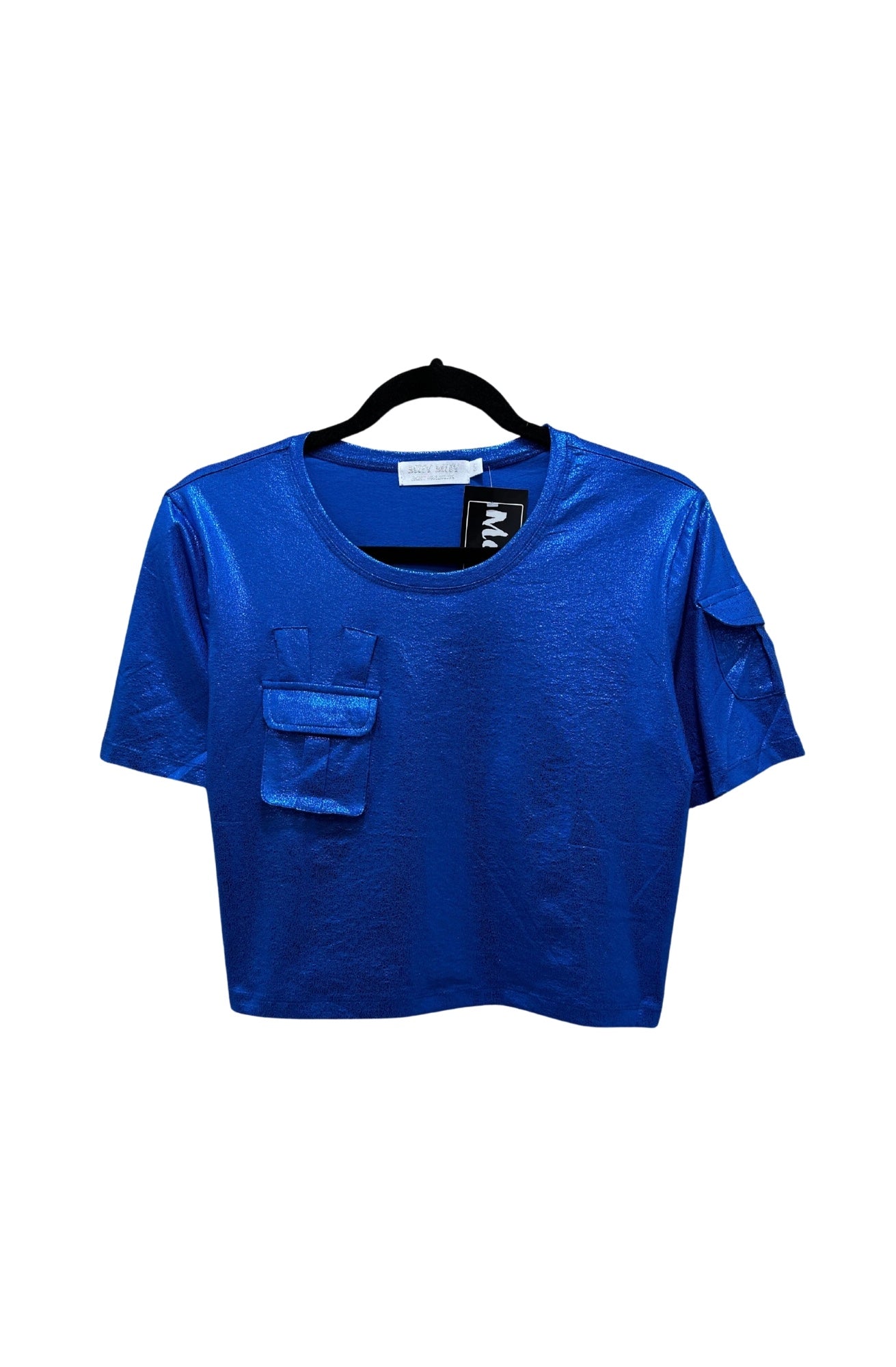 Metallic Cargo Crop T- Shirt