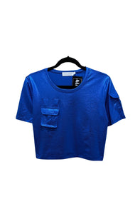 Metallic Cargo Crop T- Shirt