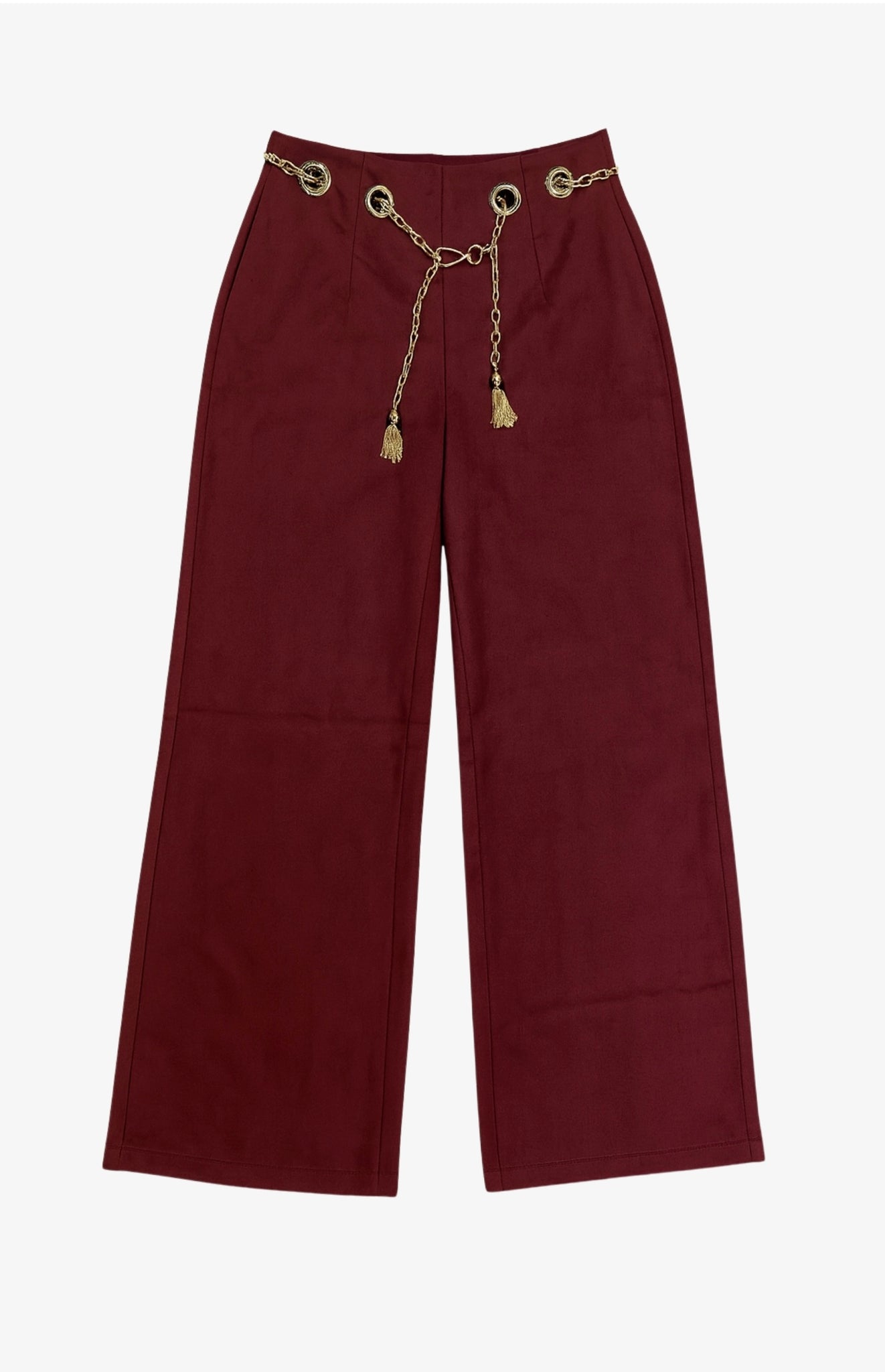 Pantalon de Suede con Cinturon de Cadena