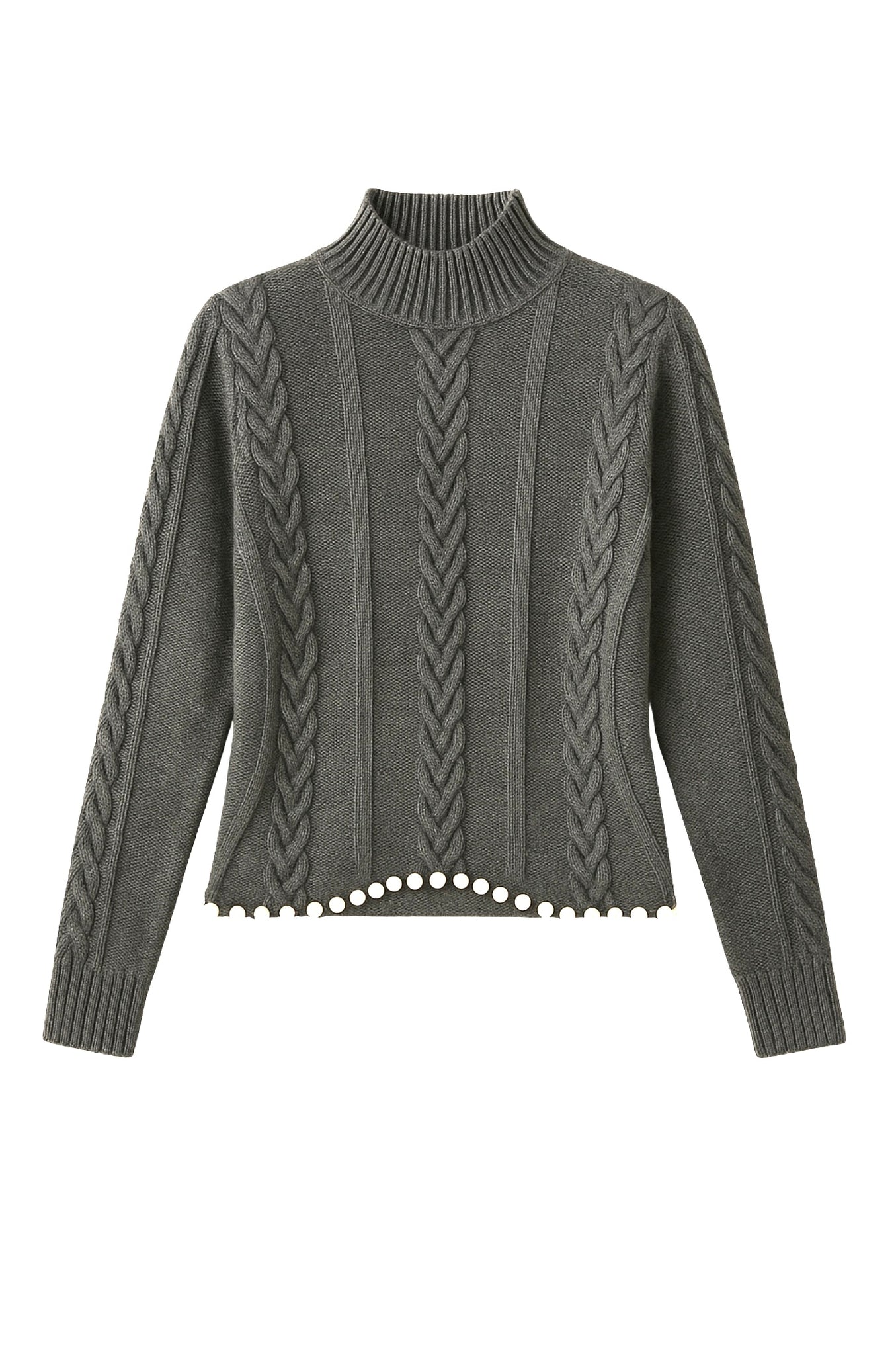 Metallic knit Studded Hem Chunky Sweater