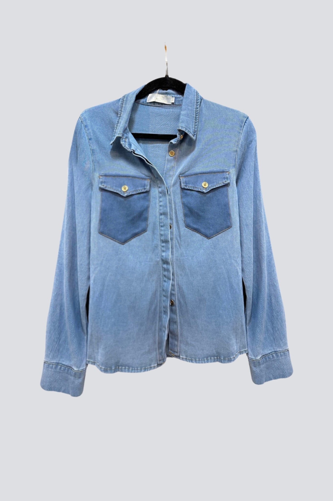 Stretch Denim Long Sleeve Shirt