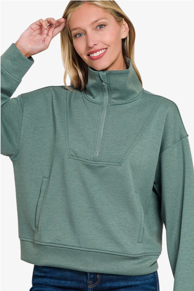 Super Soft Scuba Half Zip Pullover