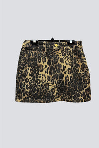 Leopard Denim Skirt