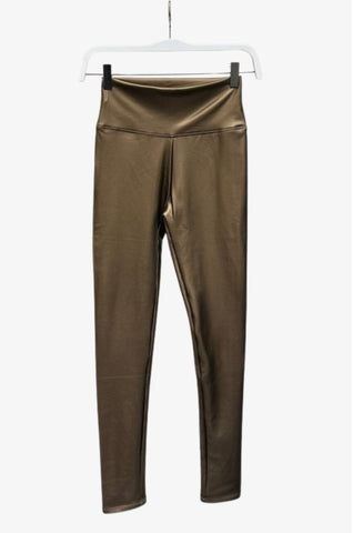 Premium High Waist Tummy Control Fleece Super Stretch PU Faux Leather Leggings