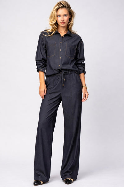 Super Soft Denim Wide Leg Pants