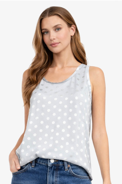 Satin Polka Dot Sleeveless Top