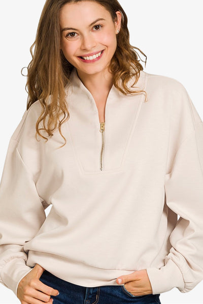 Super Soft Scuba Half Zip Pullover