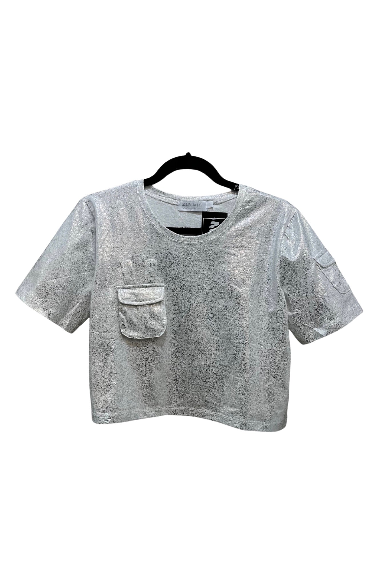 Metallic Cargo Crop T- Shirt