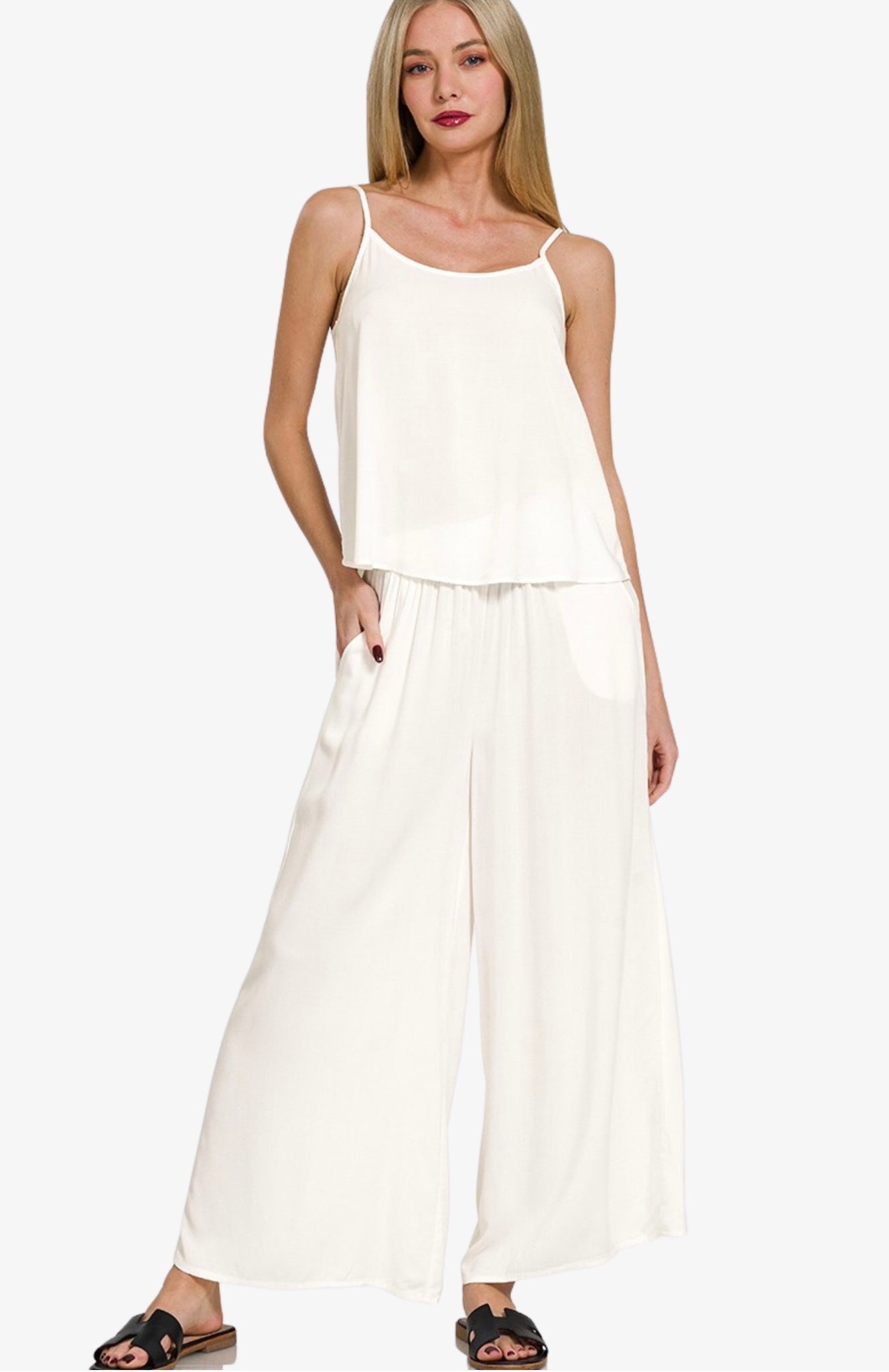 Rayon Elastic Waist Pants