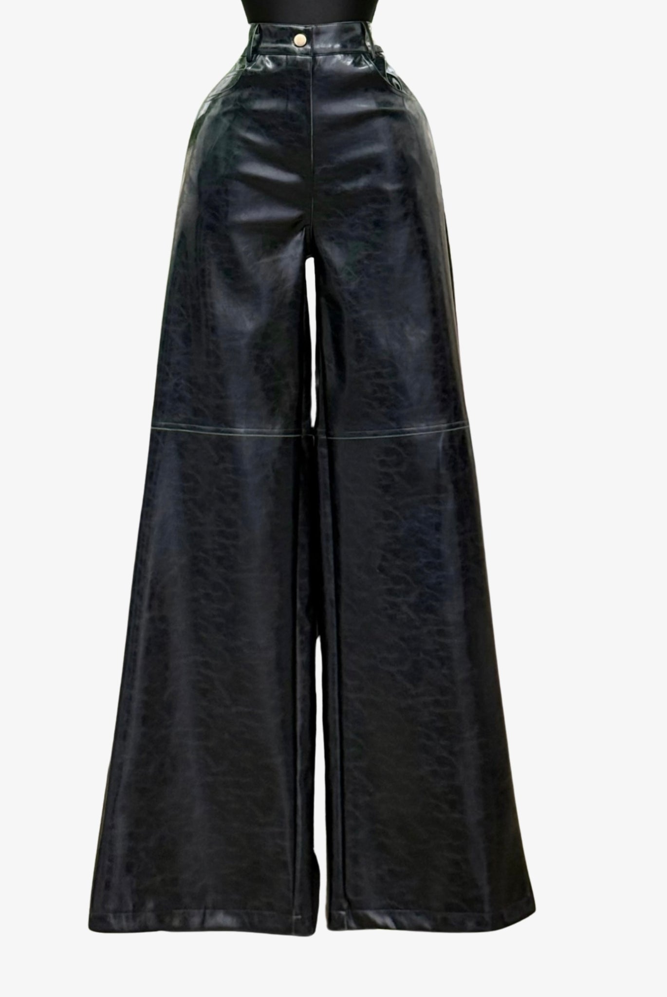 Faux Leather High Rise Wideleg Pants