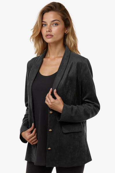 Faux Suede Blazer Jacket