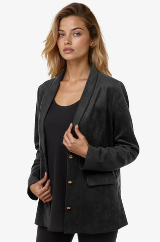 Faux Suede Blazer Jacket