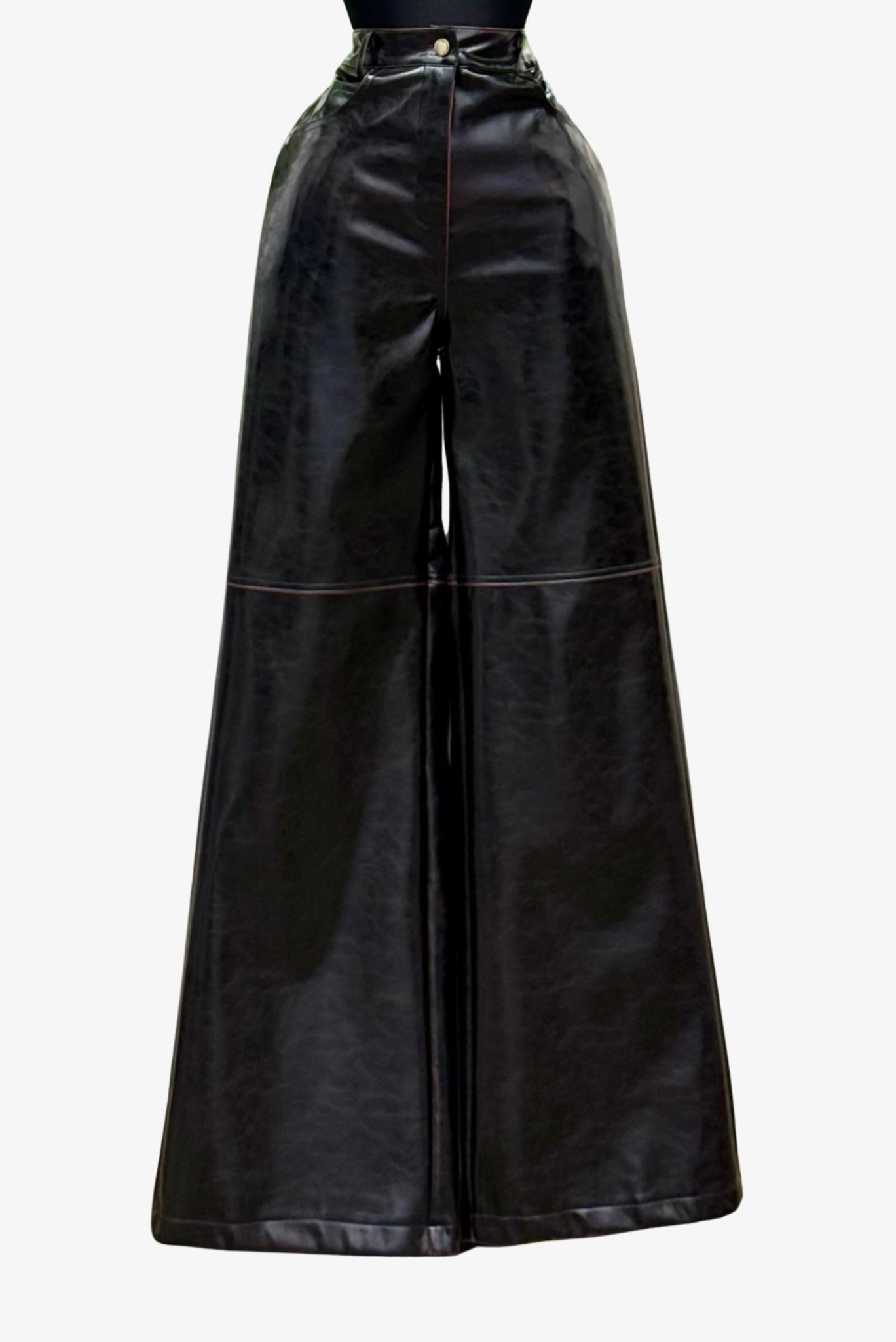 Faux Leather High Rise Wideleg Pants