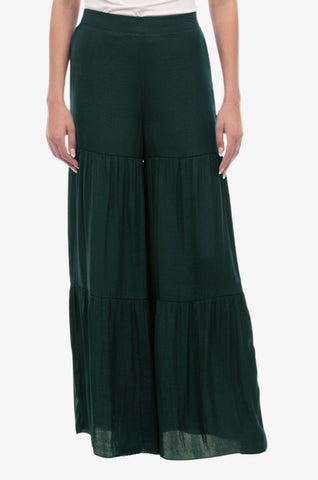 Satin Tiered Wideleg Pants