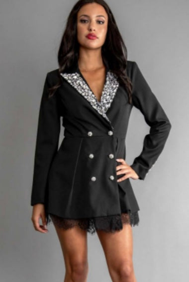Rhinestone Blazer Dress
