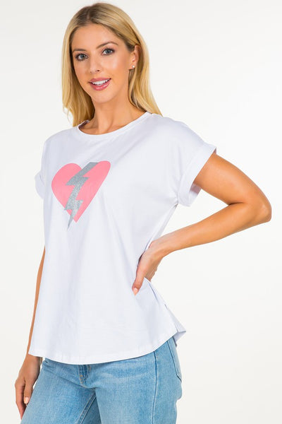 Heart Lightning Glitter Graphic Tee