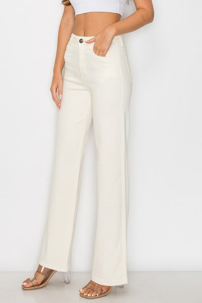 Super Stretch High Rise Wide Leg Jeans