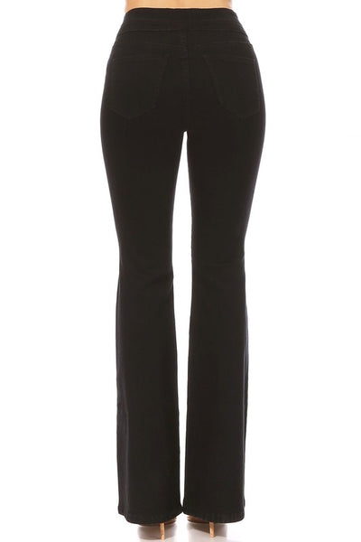 Slim Flare Stretch Black Denim Jeans