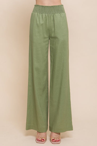 Pantalon Liso Recto de Lino