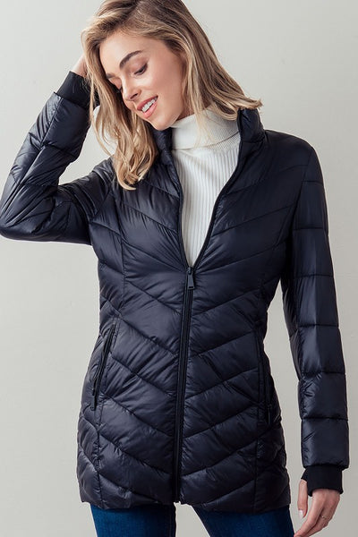 Foldable Puffer Long Jacket