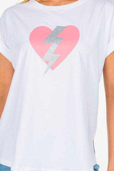 Heart Lightning Glitter Graphic Tee