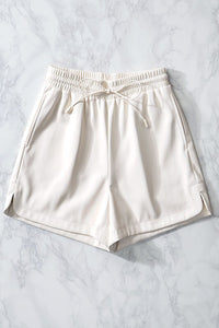 Soft touch faux leather shorts