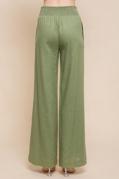 Pantalon Liso Recto de Lino