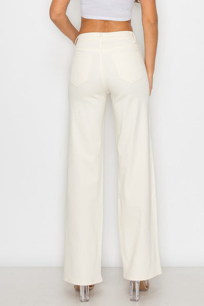 Super Stretch High Rise Wide Leg Jeans